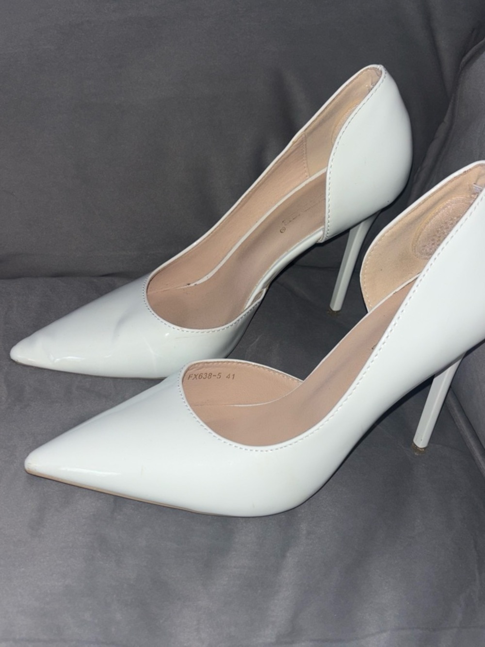 Amazon White Patent Pointed-Toe Stiletto Pumps